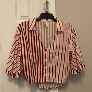 Red and White striped top